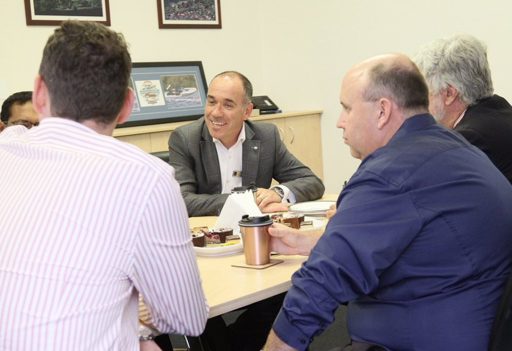 'My name is Andrew'. NAB's CEO at a roundtable in Taree last week.   (Image:  Twitter)