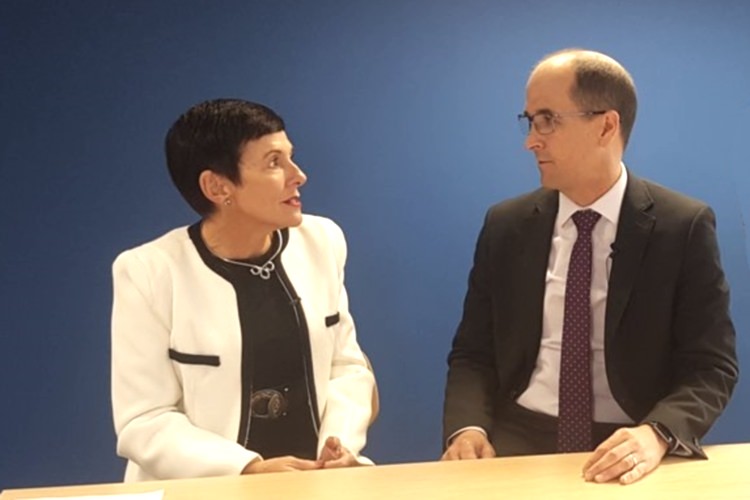 Small business ombudsman Kate Carnell (left) confers with John Shepherd, assistant commissioner for small business at the ATO.     (Image, ASBFEO, Twitter)