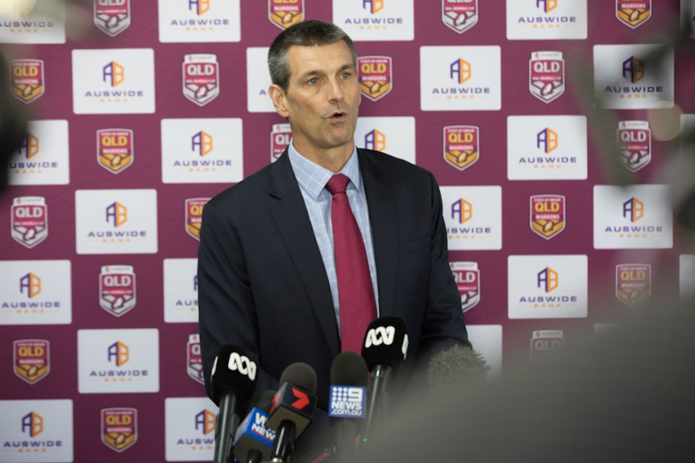 Auswide CEO Martin Barrett at the Maroons sponsorship launch late last year